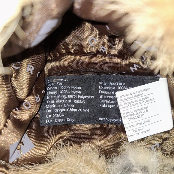 Nathaniel Cole Rabbit Fur Men Size Small Aviator Hat in Orange, BNWT - Picture 4 of 5